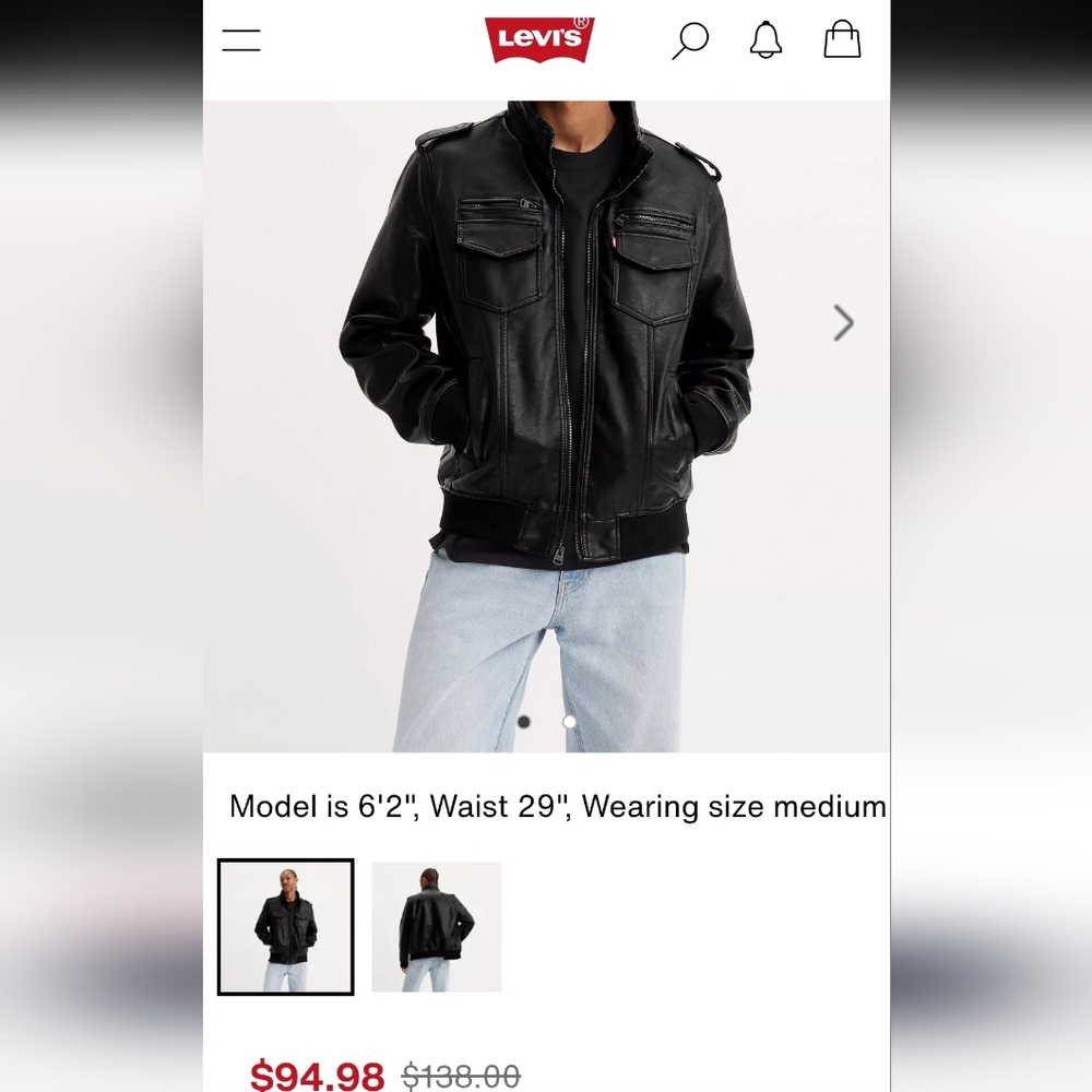 Levi's Black Bomber Jacket